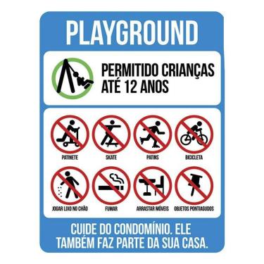 Imagem de Placa Sinalização - Condomínio Playground Crianças 36X46