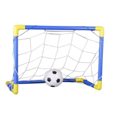 Imagem de Trave De Futebol Brinquedo Com Bola - Azul