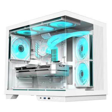 Imagem de Gabinete Gamer Aquário Fortrek Clarity Max - Vidro Temperado - ATX - Branco - 85743