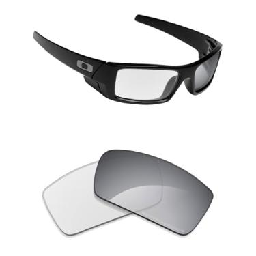 Imagem de Alphax Lentes de substituição adaptáveis fotocromáticas espelhadas não polarizadas de titânio para óculos de sol Oakley Gascan OO9014