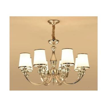 Imagem de Lustre de cristal cromado E14 LED Lustre dourado compatível com sala de estar, quarto, sala de jantar moderna Instalação de iluminação, lâmpadas de lustre