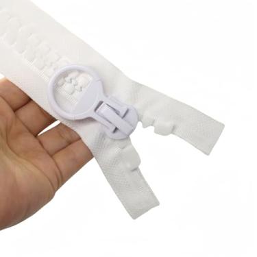 Imagem de YaHoGa 70 cm #20 zíperes gigantes de plástico para costura, tendas, casacos, sobretudos, capa de barco, lona, resistentes, enormes zíperes de vislon de resina (71 cm branco)