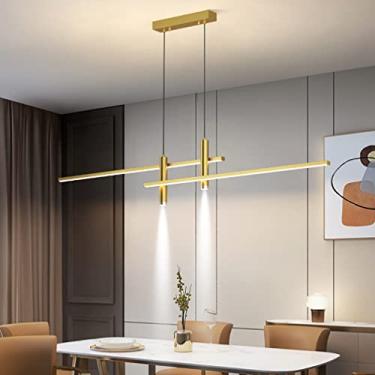 Imagem de Luminária pendente de teto LED para cozinha, luminária de ilha para mesa de jantar, iluminação para sala de estar, luminária pendente para quarto com controle remoto, lustre moderno com desi