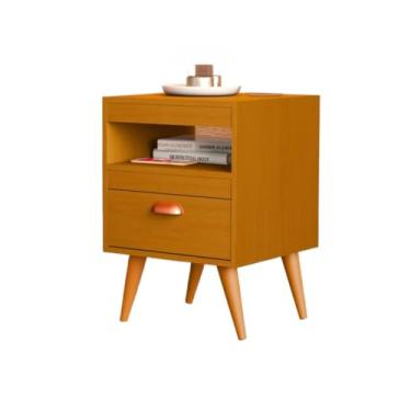 Imagem de Kit 2 Mesa De Cabeceira Para Quarto Com Pés e Gaveta Com Nicho Criado Com 2 Unidades(Ype)