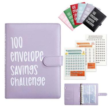 Imagem de Pasta para economizar dinheiro MINGRI 100 Envelopes Challenge A5 Purpl