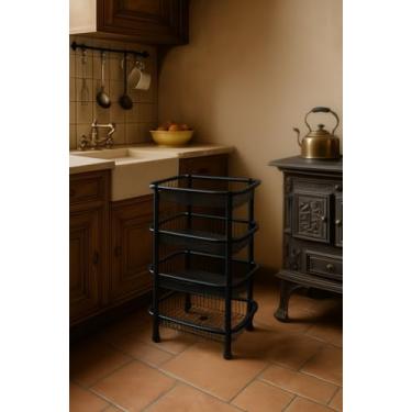 Imagem de Organizador Multiuso 4 Andares Com Rodinhas Preto