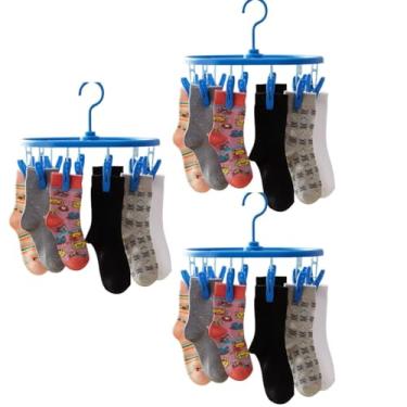 Imagem de Mini Varal Compacto com Prendedores, Redondo 16 Peças ou Oval 10 Peças, Plástico e Aço, Sortido, para Roupas Pequenas e Médias (3, 10 pregadores)