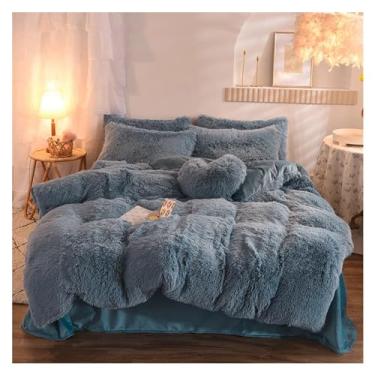 Imagem de Jogo de cama de luxo - Capa de edredom de lã grossa quente para o inverno, lençol de cama e fronhas, capa de edredom Queen King Size (2 Queen)