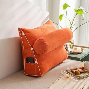 Imagem de HMBLAW Almofada de leitura com suporte lombar com capa removível para sofá, cadeira de apoio, almofada portátil de pelúcia para descanso de mulher grávida, descanso ergonômico e relaxante, leitura