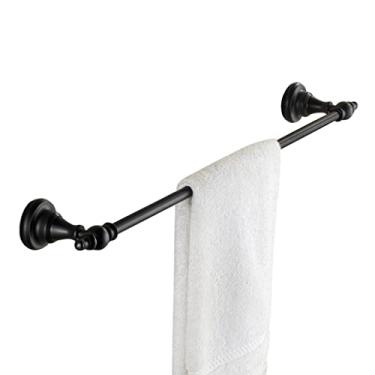 Imagem de Toalheiro americano, barra de toalha preta, barra única todo em cobre cabide de banheiro toalheiro toalheiro/poste único 50 cm