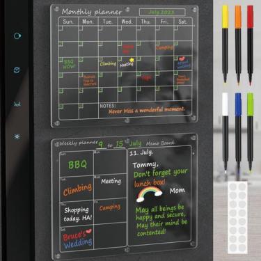 Imagem de Calendário acrílico magnético SWSKR, pacote com 2, 30x40cm, para gelad