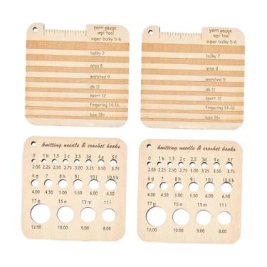 Imagem de oshhni Régua de tricô, ferramentas de tricô, artesanato ergonômico faça você mesmo, régua de crochê prática, ferramentas de medição para aulas de costura de, 4 Pcs