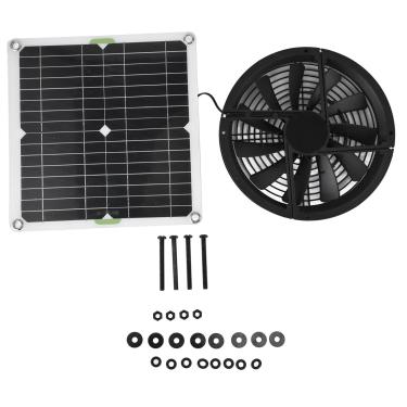 Imagem de GLOGLOW Espaço de Exaustão do Painel Solar Kit de 100w à Prova D'água para Galpão de Estufa, Ventilador de Ventilação Com Energia Solar para Galinheiro, Painel de 11in