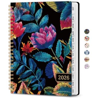 Imagem de Agenda 2026 – Agenda semanal e mensal, janeiro de 2026 a dezembro de 2026, agenda de calendário 2026 com encadernação em espiral, bolso interno, perfeito para material escolar de escritório em casa