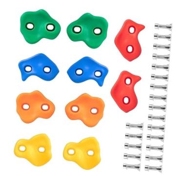 Imagem de Dynwave 10 peças de suporte de parede de escalada com furo duplo, equipamento de treinamento resistente, conjunto de suporte para parede de escalada, kit para