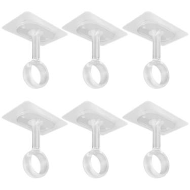 Imagem de HEVSTIL Suportes de varão de cortina de teto sem perfuração – Opções de instalação dupla (adesivo ou parafusos) - Design resistente para estabilidade - perfeito para sala de estar, banheiro, cozinha