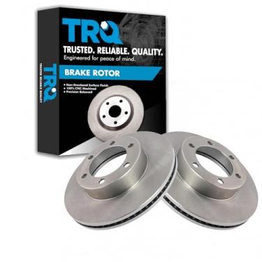 Imagem de TRQ Conjunto de par dianteiro de rotor de freio a disco compatível com Toyota Sequoia Tundra