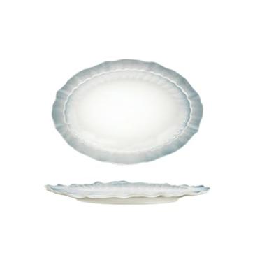 Imagem de Pratos de sino de vento azul sólido de cerâmica nórdica requintada - prato de peixe de 30 cm