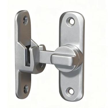 Imagem de Maçaneta de porta de segurança resistente, trava anti-puxão de grau comercial/residencial com deslizamento ajustável 90°/180°, mecanismo de bloqueio anti-puxão, inclui parafusos prata