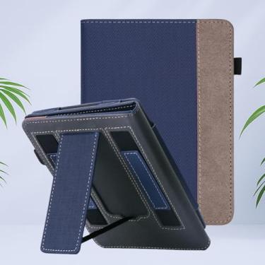 Imagem de Capa com suporte para o novo Kindle Paperwhite de 12ª geração (lançado em 2024) e Kindle Colorsoft Signature Edition, capa de couro PU com alças de mão e despertar/hibernar automaticamente