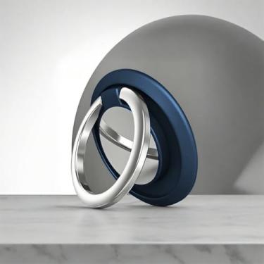 Imagem de 1 peça suporte de anel magnético giratório de 360 graus: universal para almofada traseira de carro e telefone (azul)