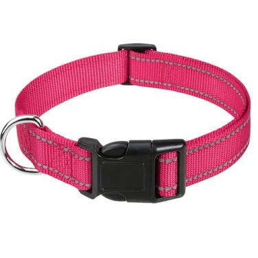 Imagem de Coleira refletiva para cães com fivela, acolchoada de neoprene macio, respirável, para meninos e meninas, coleiras de cachorrinho de nylon para cães machos pequenos, médios e grandes, machos, gatos