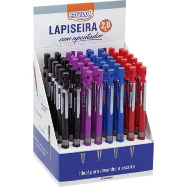 Imagem de Lapiseira Metálica 2,0MM com Apontador 4 Cores Sortidas BRW Display co