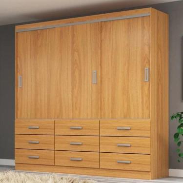 Imagem de Guarda Roupa Casal Isabela 03 Portas 09 Gavetas - Cinnamomo Cinnamomo