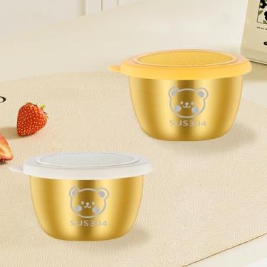 Imagem de 2 recipientes para molho de salada de aço inoxidável 304 para viagem, recipientes pequenos para condimentos de 47 g com tampas, à prova de vazamento, para lancheiras, piqueniques e viagens