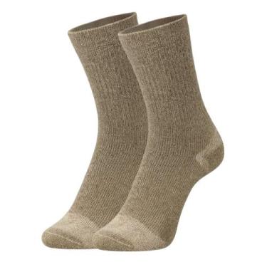 Imagem de Meias Cano Longo Trekking Selene Coolmax, Kaki, 34 a 39