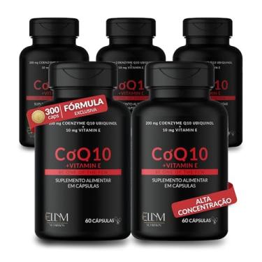 Imagem de Coenzima Q10 200mg Ubiquinol com Vitamina E 10mg ELLYM NUTRITION Alta Concentração 300 Capsulas