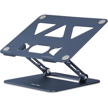 Imagem de Aoviho Suporte de laptop ajustável para mesa, suporte de laptop portátil e elevador, suportes dobráveis de alumínio para MacBook Air Pro, HP, Lenovo, Dell, Samsung, Chromebook, 10 a 15,6 polegadas
