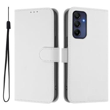 Imagem de COTDINFOR Capa carteira para Samsung Galaxy A16 5G com porta-cartões de couro flip capa com suporte fecho magnético à prova de choque mulheres homens capa para Samsung Galaxy A16 5G branco YBM