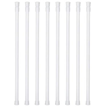 Imagem de Conjunto de varão de cortina ajustável branco de 8 peças, sem hastes de tensão para chuveiro e porta, 40-70 cm, configuração rápida