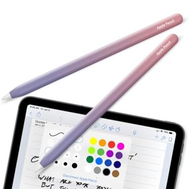 Imagem de Capa para Apple Pencil [2 unidades] Capa de vinil premium ultrafina 3M Greenguard Gold Ink Apple Pencil Capa de cobertura completa cor gradiente – 2ª geração (G11)