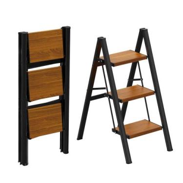 Imagem de Escada de degraus HBTower Dobrável em Alumínio 84 x 63 x 81 cm