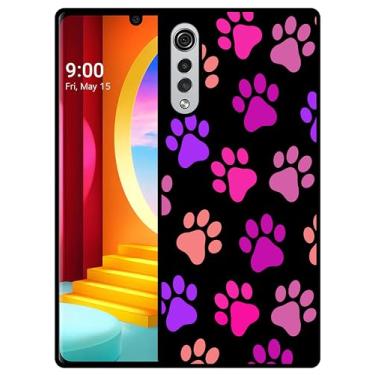 Imagem de SM CASES Capa para LG Velvet 5G - Padrão de pata de cachorro sem costura design impresso 2D traseira de telefone capa protetora de borracha TPU à prova de choque para LG Velvet 5G