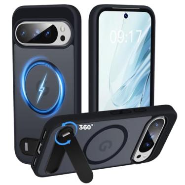 Imagem de Reukdnv Capa multifuncional para Google Pixel 10/10Pro com [suporte integrado de 360°] e magnética [compatível com Mag-Safe] Capa fina translúcida proteção à prova de choque de grau militar (16 cm