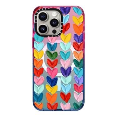 Imagem de CASETiFY Capa Impact para iPhone 15 Pro Max [4X testado contra quedas de grau militar/proteção contra quedas de 2,5 metros/compatível com Magsafe] - corações de bolinhas transparentes - algodão doce