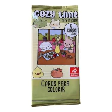 Imagem de Card de Colorir, Brincadeira de Criança, Comfy e Cozy, com 06 unidades