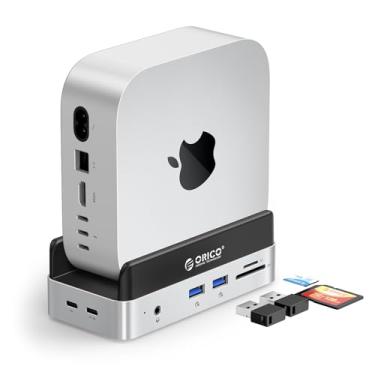 Imagem de ORICO MiniDock Mac mini M4 Dock SSD M.2 integrado de 512 GB para Mac mini M4 e M4 Pro 2024, estação de ancoragem para laptop com 2 x USB A de 10 Gbps, compartimentos para cartão SD/TF, áudio de 3,5 mm