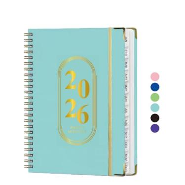 Imagem de Agenda 2025 semanal e mensal, janeiro de 2025 a dezembro de 2025, capa dura, encadernada, espiral 2025, agenda com abas mensais, páginas de notas, bolso interno, ideal para escritório, casa, escola,