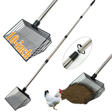 Imagem de Colher de galinha para cocô - Conjunto de colher e ancinho de galinheiro resistente - Ferramenta essencial de limpeza de aves com alça ergonômica - Acessórios duráveis para galinheiro para fácil