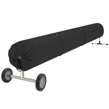 Imagem de Capa de carretel solar para piscina, 4,6 m, impermeável, capa protetora, 420D, rolo solar resistente, protetor para piscinas acima do solo e do solo (preto)