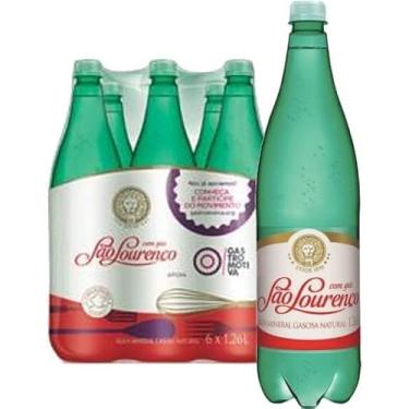 Imagem de Água Mineral Com Gás São Lourenço Pet 1,260L (6 unidades) - Agua Gasosa, Gaseificada Naturalmente, Fardo, Garrafa