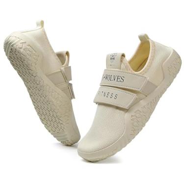 Imagem de Skerxut Tênis Fitness Shoes Deadlift Tênis Cross-Trainer para homens e mulheres, Bege, 5 Women/4 Men