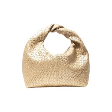 Imagem de Verdusa Bolsa Feminina Mini De Mão Franzida Estilo Hobo, Tipo Bolinho, Dourada, Tamanho Único