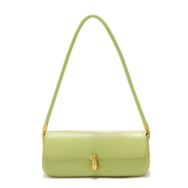 Imagem de Bolsa de ombro pequena feminina vintage de couro bolsa clutch mini Hobo retrô moderna com fecho de fivela, Verde, Bolsa de ombro pequena de couro vintage para mulheres