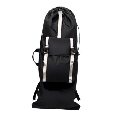 Imagem de kowaku Mochila para skate, bolsa para skate com alças de ombro ajustáveis, bolsa de transporte para longboard, Bege