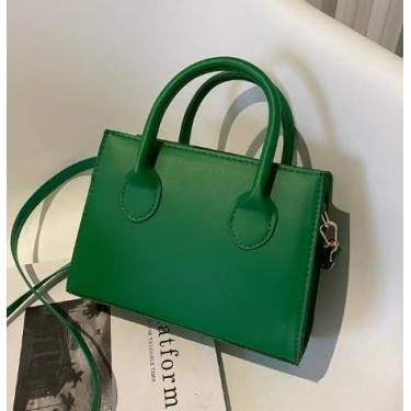 Imagem de Bolsa feminina vintage casual – Qualidade, elegante e multifuncional – Mini bolsa quadrada elegante e espaçosa, Verde, Morden